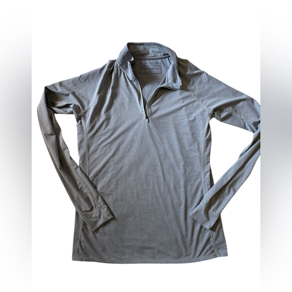 Anetik Premium Performance Hoodie‎ Women's XL UPF30 Long Sleeve Sun Shirt Gray✅